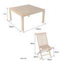 Teakhouten tuinmeubelen JAVA - vierkante tafel en klapstoelen - 8 zitplaatsen