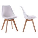 Lot de 2 chaises scandinaves NORA blanches avec coussin