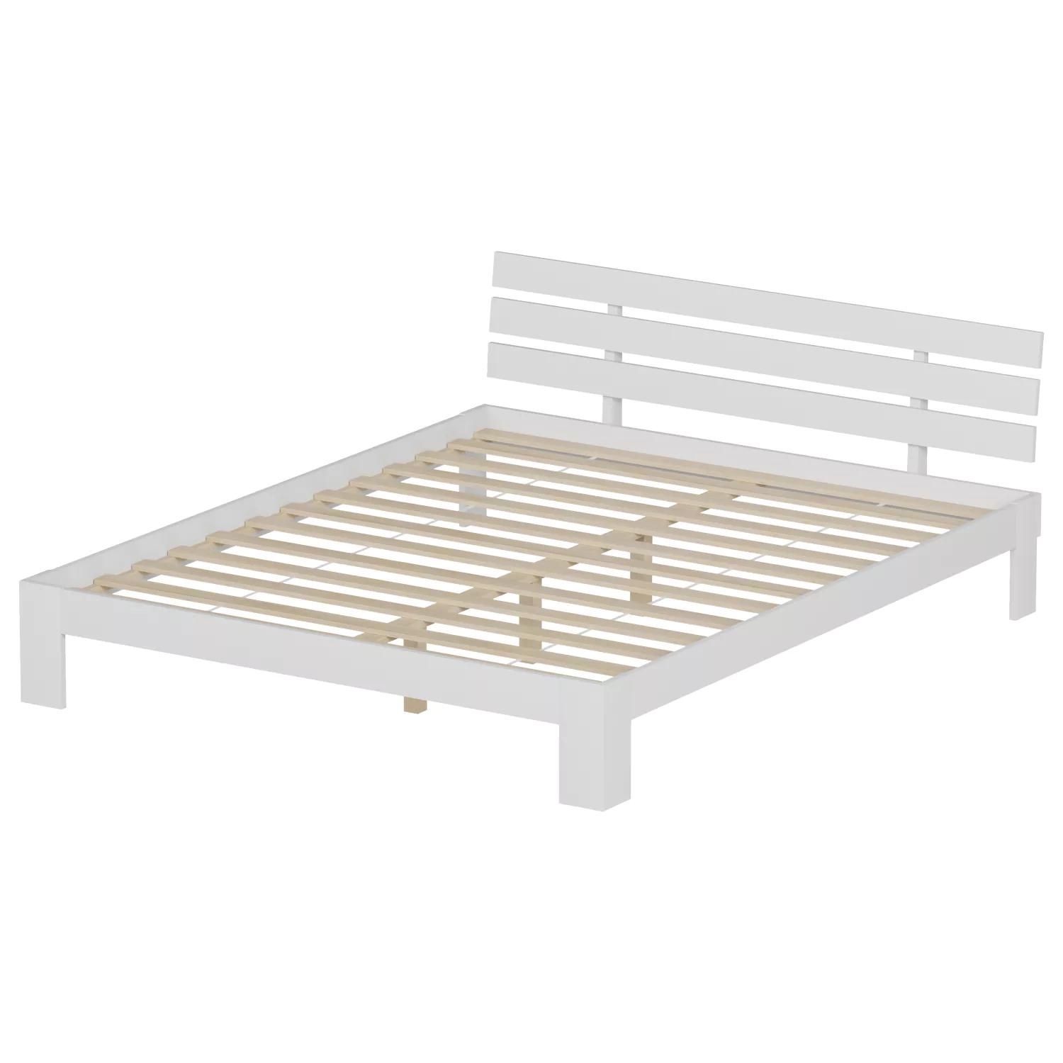 Houten bed met hoofdbord 160x200cm wit FINN