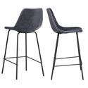 Pack de 2 taburetes de bar vintage LUCIEN color gris oscuro Altura del asiento 65cm