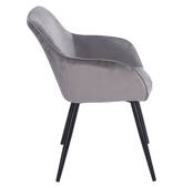 Chaise vintage velours gris