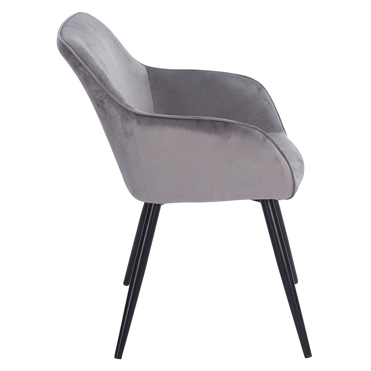 Silla vintage de terciopelo gris GISELE