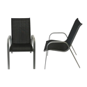 Lot de 8 chaises MARBELLA en textilène noir - aluminium gris