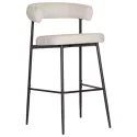 Lot de 2 tabourets de bar en tissu beige THEA