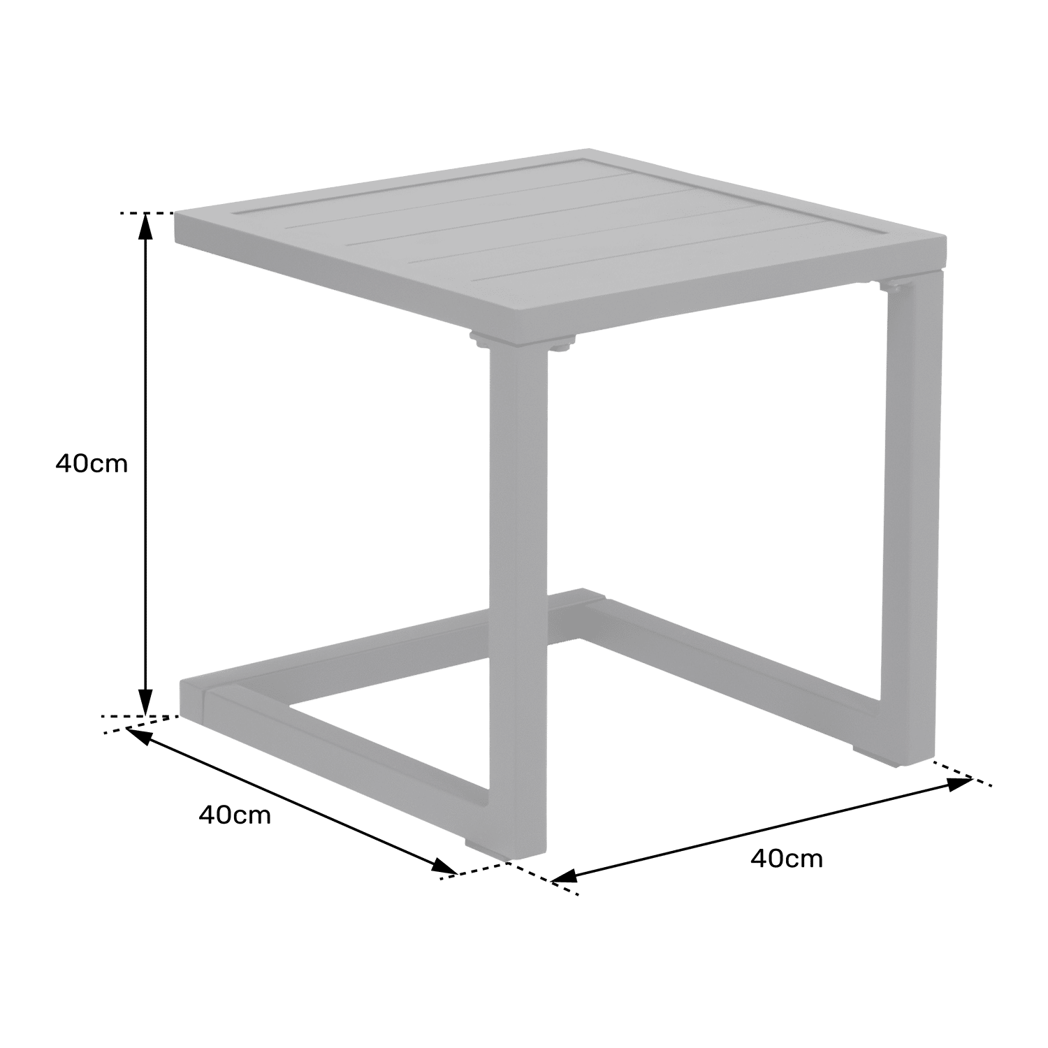 Mesa de apoio BARBADOS em alumínio terracota