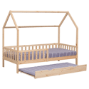 Ausziehbares Hüttenbett für Kinder 190x90cm aus Holz MARCEAU