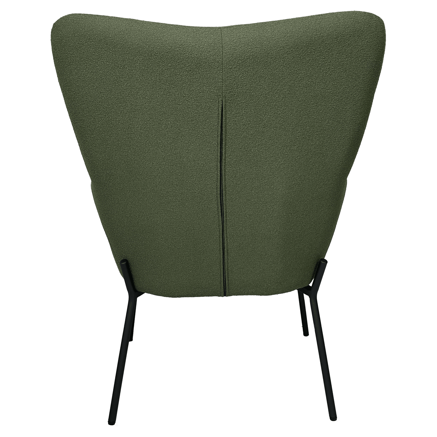 Sessel aus khakigrünem Schlaufenstoff mit Fußstütze EIRA