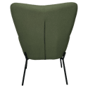 Sessel aus khakigrünem Schlaufenstoff mit Fußstütze EIRA