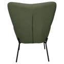 Fauteuil en tissu boucle vert kaki avec repose-pieds EIRA