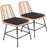 Set di 2 sedie in rattan...
