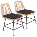 Set aus 2 Stühlen aus synthetischem Rattan mit Kissen OKA