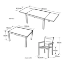 LAMPEDUSA grijs textilene verlengbare tuinset 10 zitplaatsen - wit aluminium