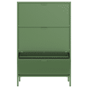 Mueble zapatero de metal verde caqui de 3 puertas MARION