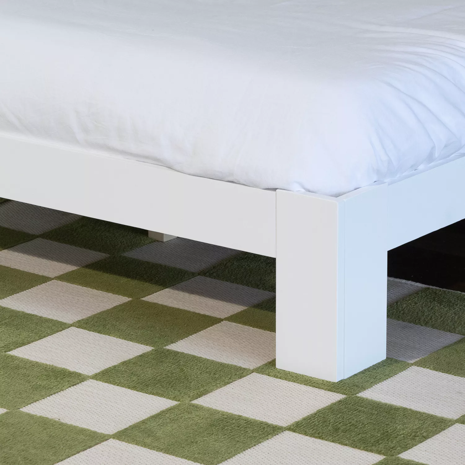 Lit en bois avec tête de lit 140x200cm blanc FINN