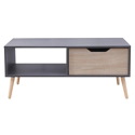 Table basse avec tiroir style scandinave grise FREJA