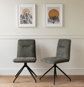Lot de 2 chaises en tissu vert
