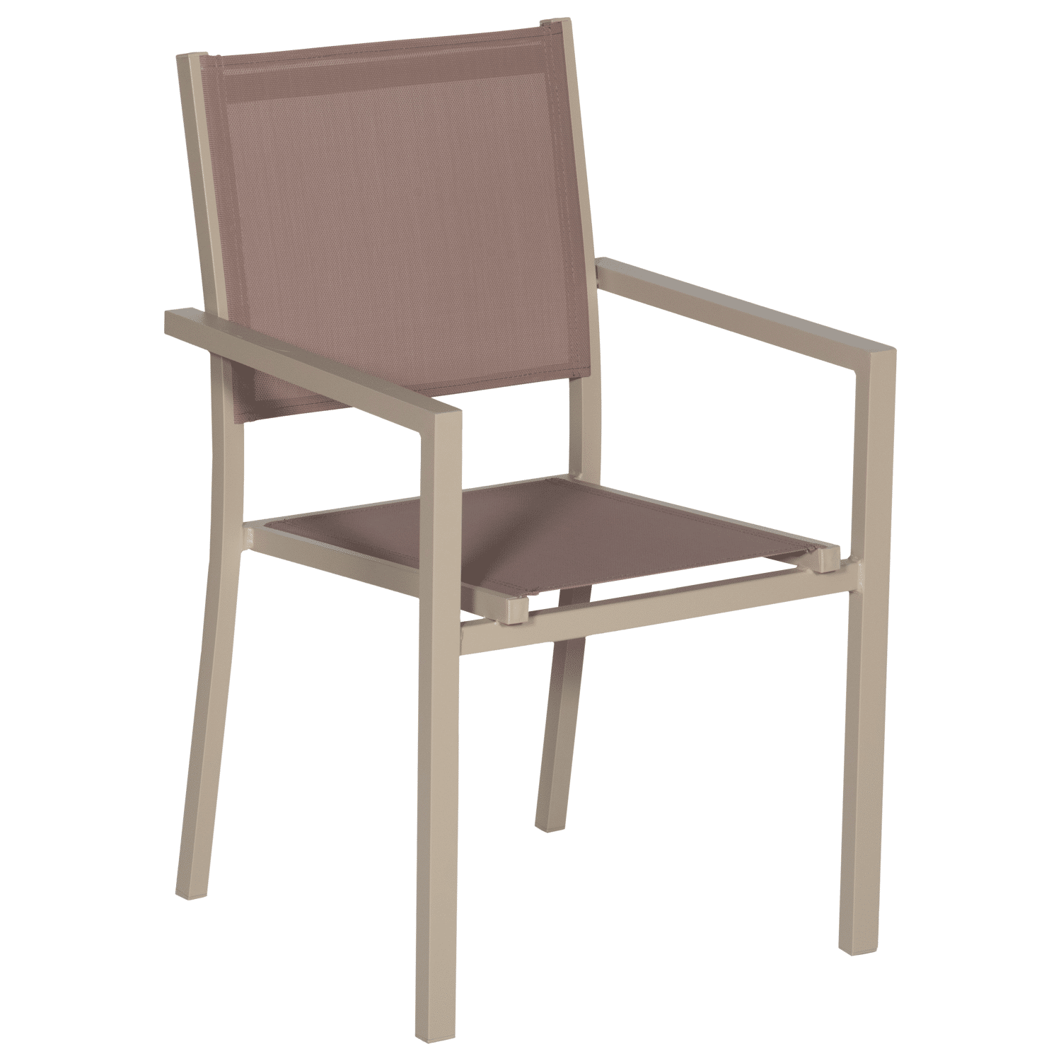 Set di mobili da giardino BERGAMO in textilene taupe 6 posti - alluminio taupe
