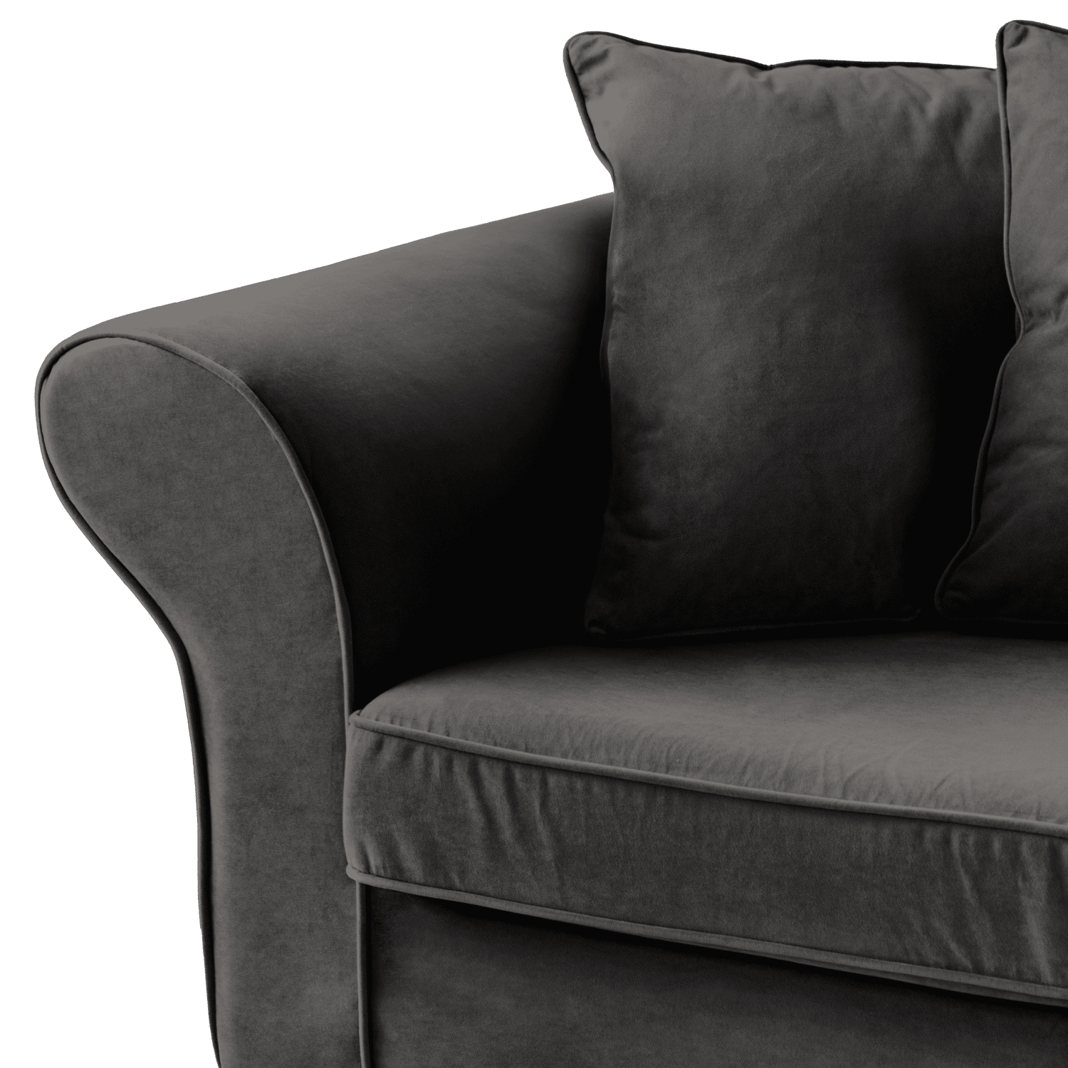 Fauteuil love seat en velours gris OSCAR