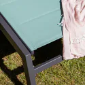 Bain de soleil en textilène vert d'eau - aluminium anthracite