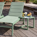 Mesa auxiliar BARBADOS de aluminio verde salvia
