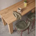 Set van 2 barkrukken in kaki en metaal met donker houteffect - Happy Garden