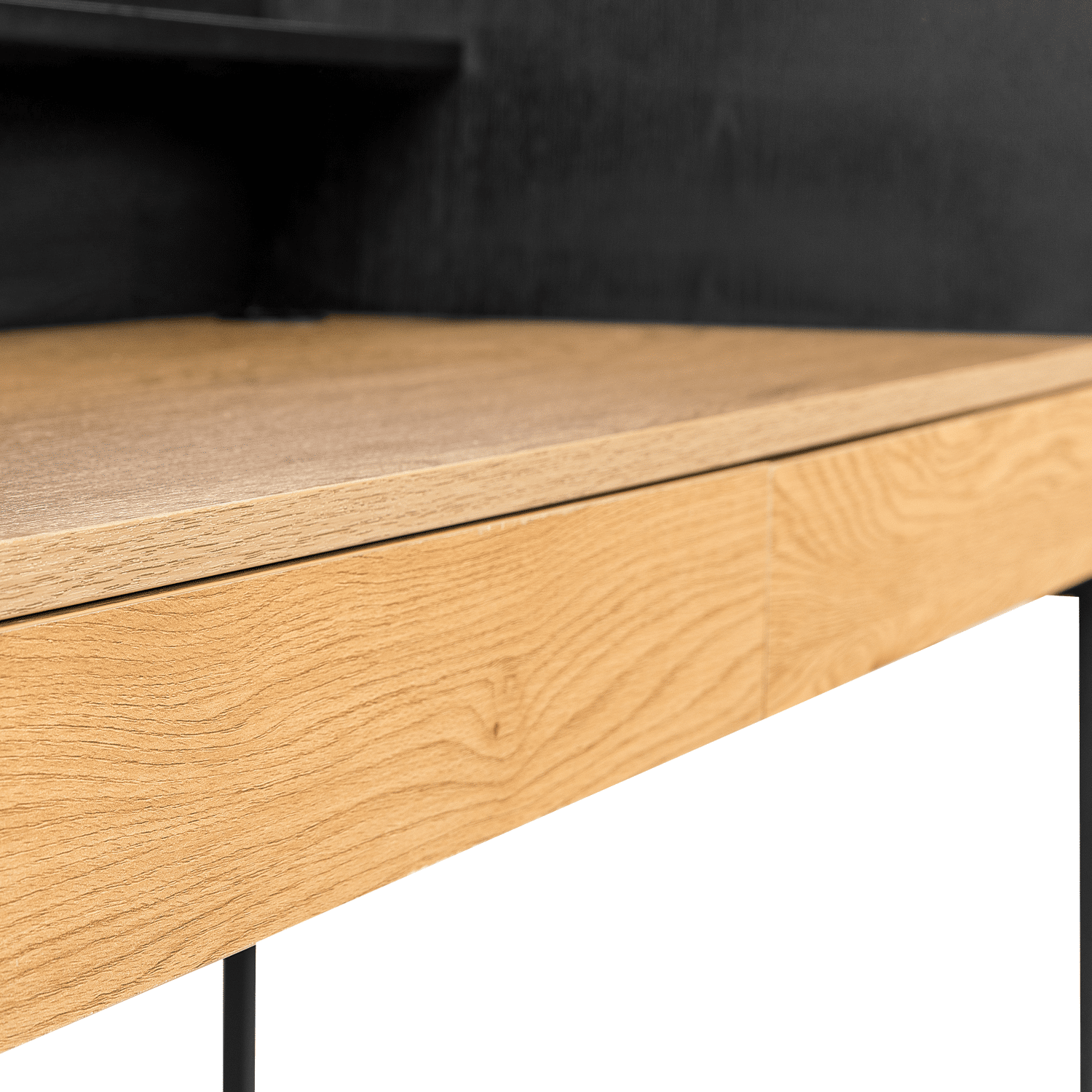 ARTHUR bureau met 2 lades in hout en zwart