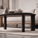 Mesa de centro em madeira maciça de manga preta 120cm