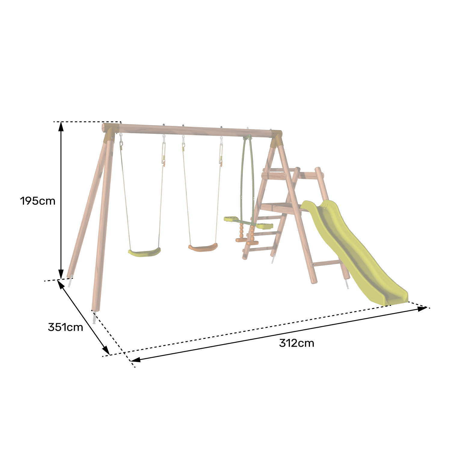 Soulet - Station en bois 3 agrès et toboggan FIGUE