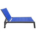 Lettino in textilene blu scuro - alluminio antracite