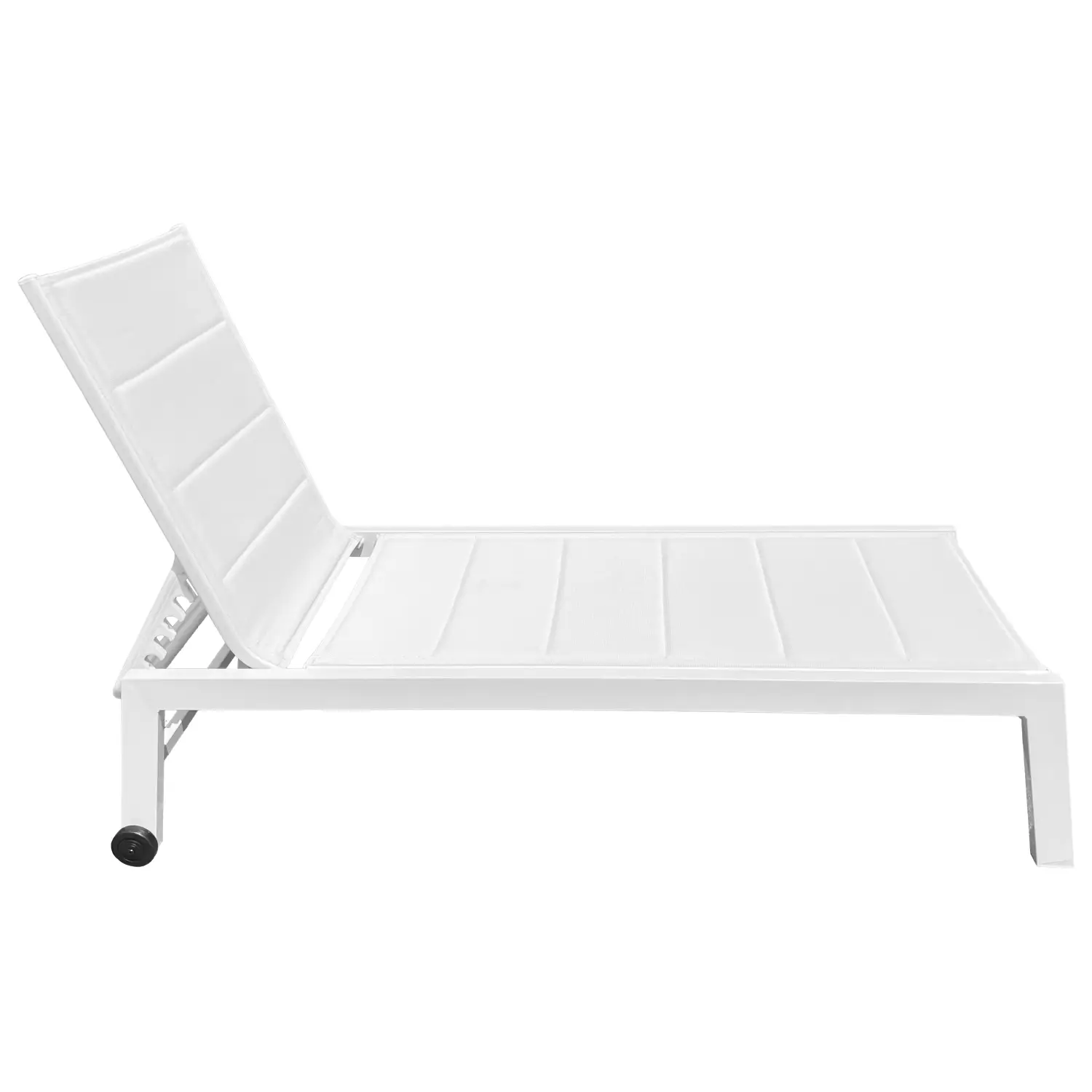 Bain de soleil en textilène blanc - aluminium blanc