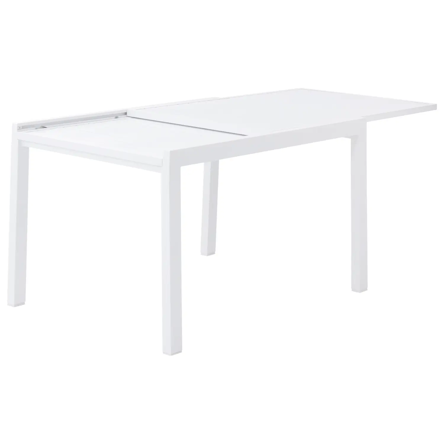 Salon de jardin extensible 132/264 en aluminium blanc - 10 places