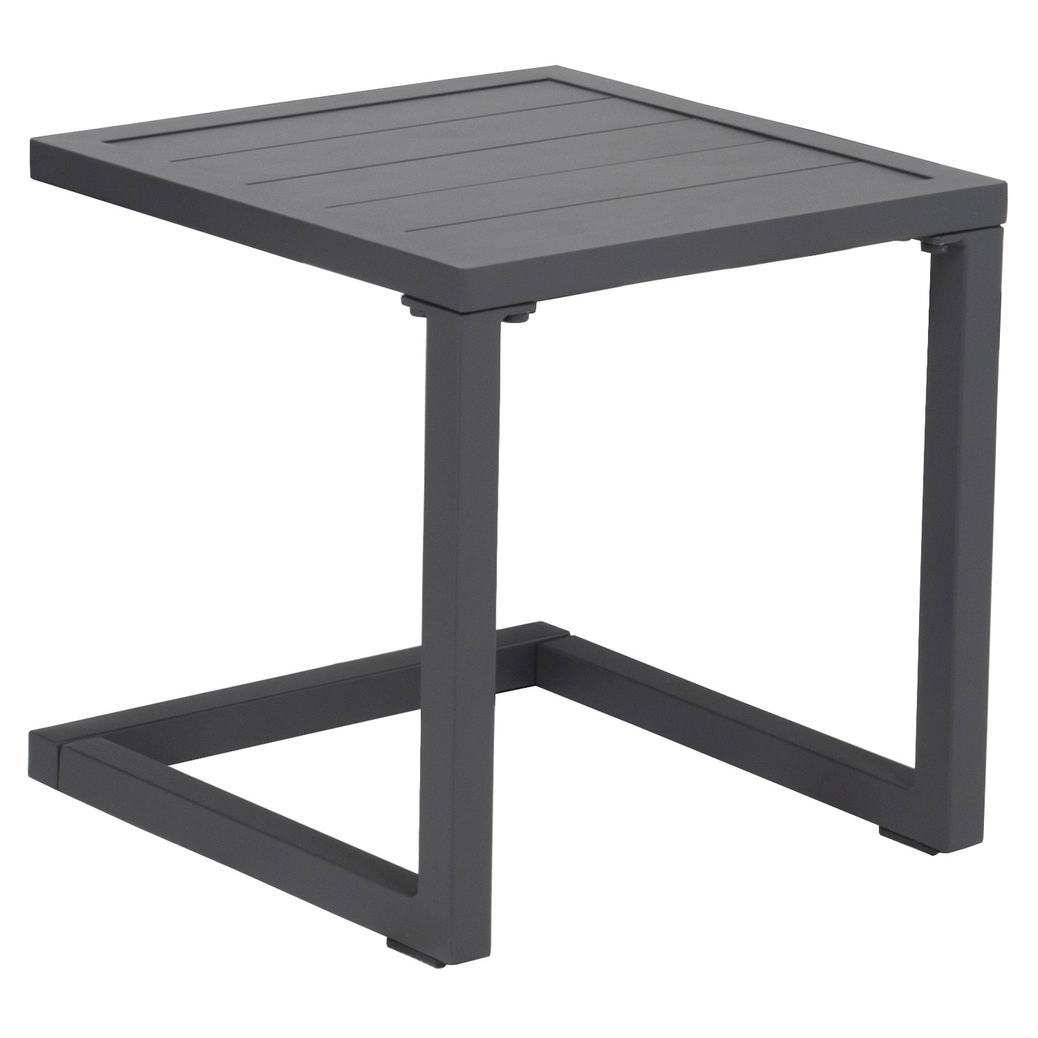 BARBADOS espreguiçadeira e mesa lateral em textileno preto - alumínio cinzento antracite
