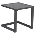 Set bain de soleil et table d'appoint BARBADOS en textilène noir - aluminium gris anthracite