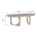 Mesa de centro em madeira maciça de manga tingida escura 120cm