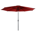 Parasol droit HAPUNA rond 3,30m de diamètre rouge