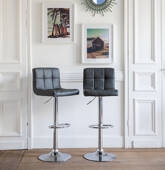 Lot de 2 tabourets de bar gris