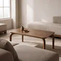 Mesa de centro em madeira maciça de manga tingida escura 100cm