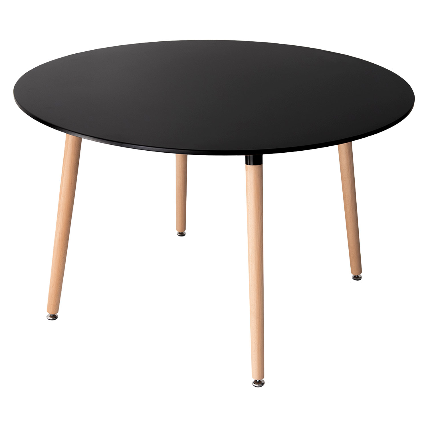 Set runder Tisch 120cm MARTHA und 4 Stühle NORA schwarz