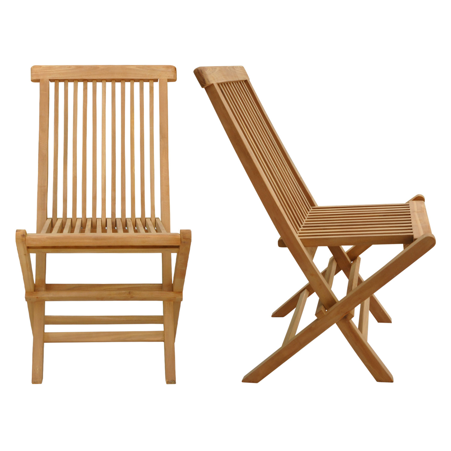 Lot de 2 chaises de jardin en teck LOMBOK