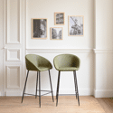 Lot de 2 tabourets de bar en simili vert ACHILLE