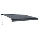 Toldo SAULE 5 × 3m com toldo semi-canopy - Tecido antracite e estrutura cinzenta