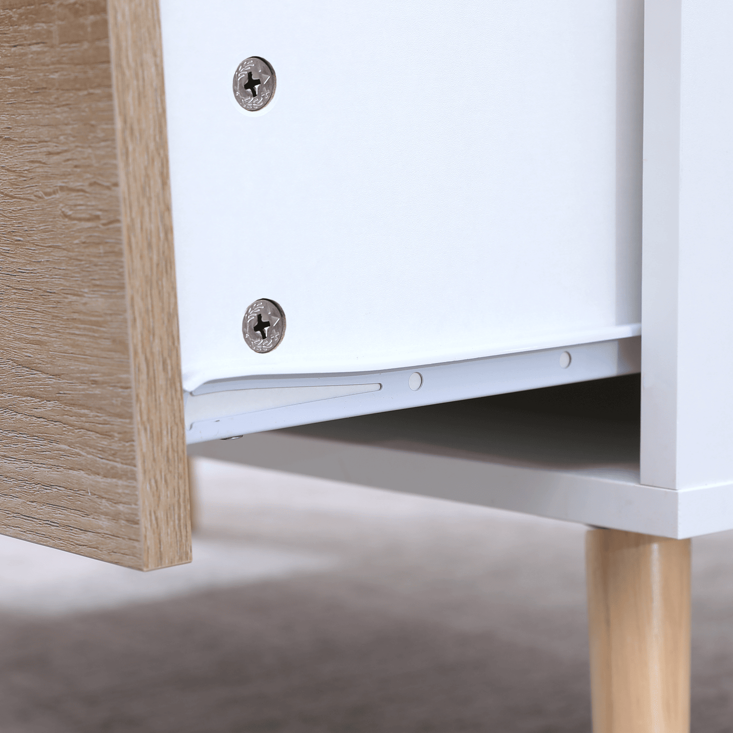 Table basse avec tiroir style scandinave blanche