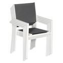 Conjunto de 6 cadeiras de alumínio branco - textileno cinzento