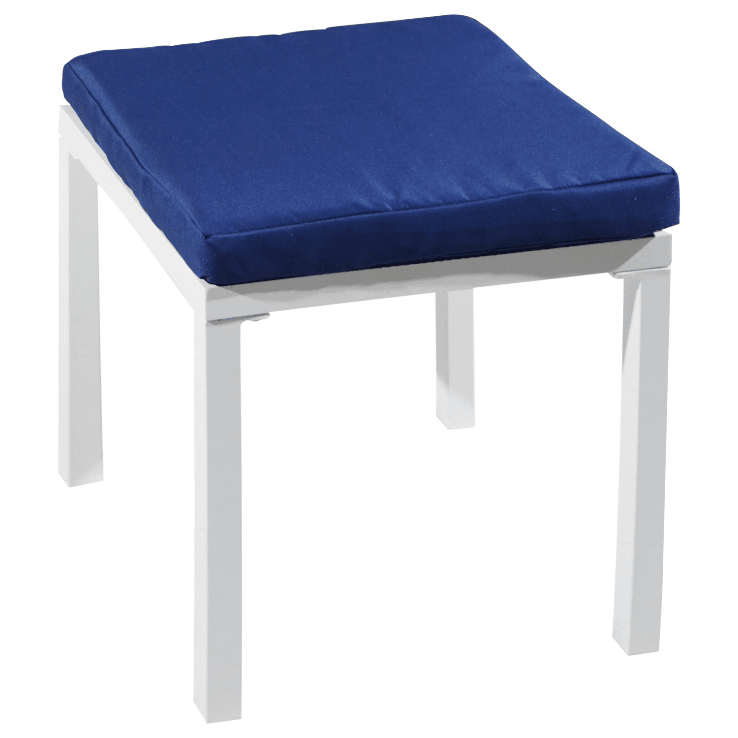 Salon de jardin modulable IBIZA en tissu bleu 7 places - aluminium blanc