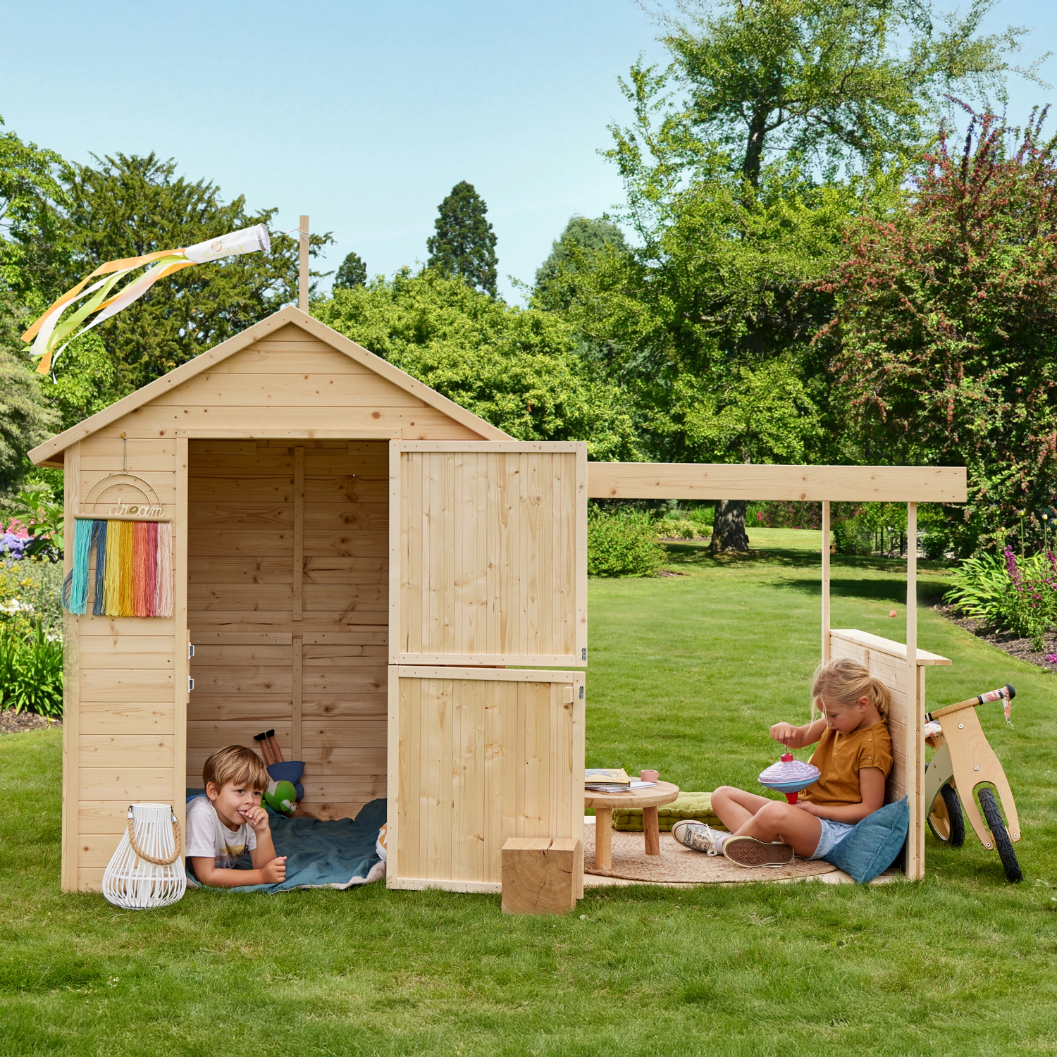 Soulet - Cabane en bois avec pergola pour enfants EUGÉNIE