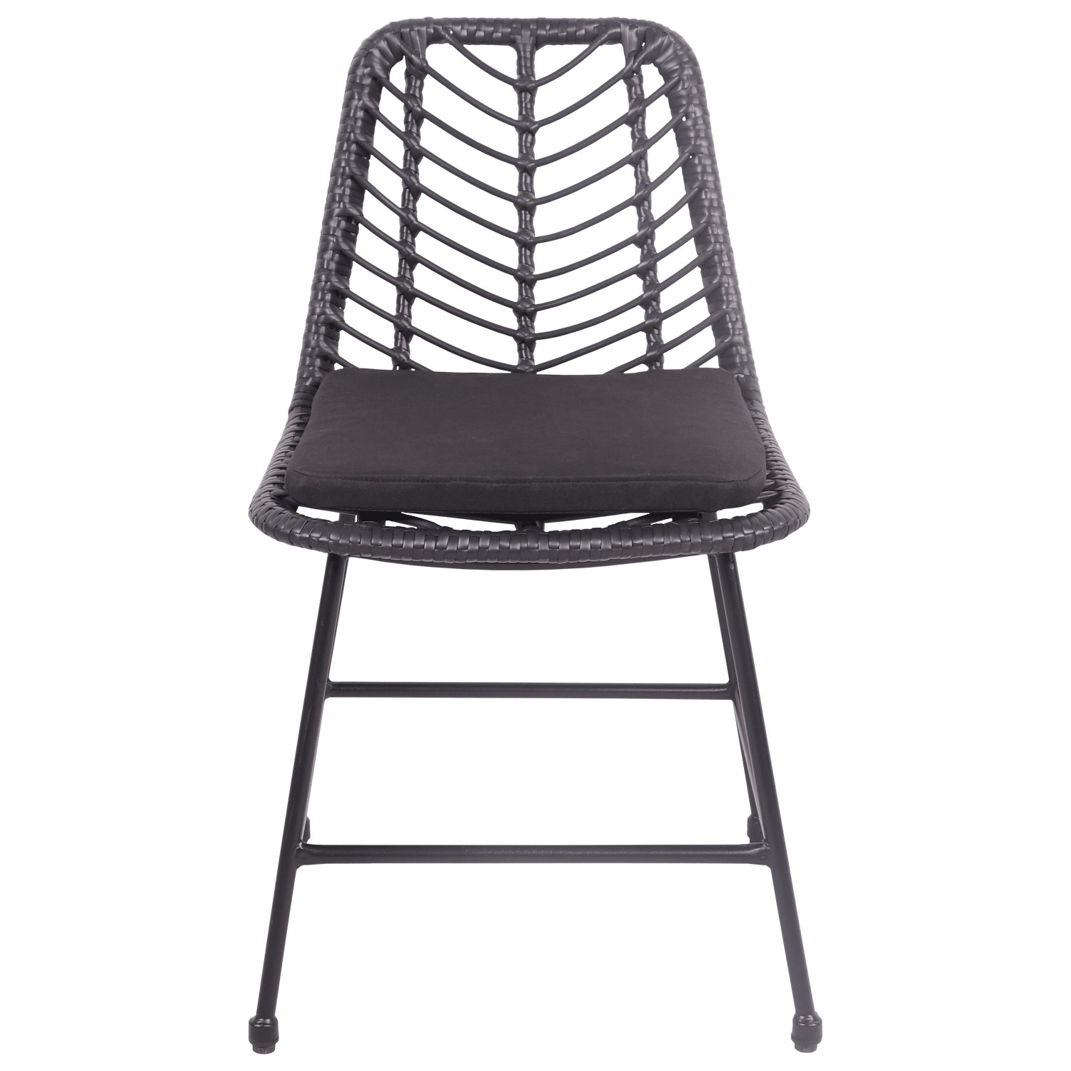 Set di 2 sedie in rattan sintetico nero con cuscini OKA