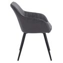 Chaise en velours BERTILLE grise