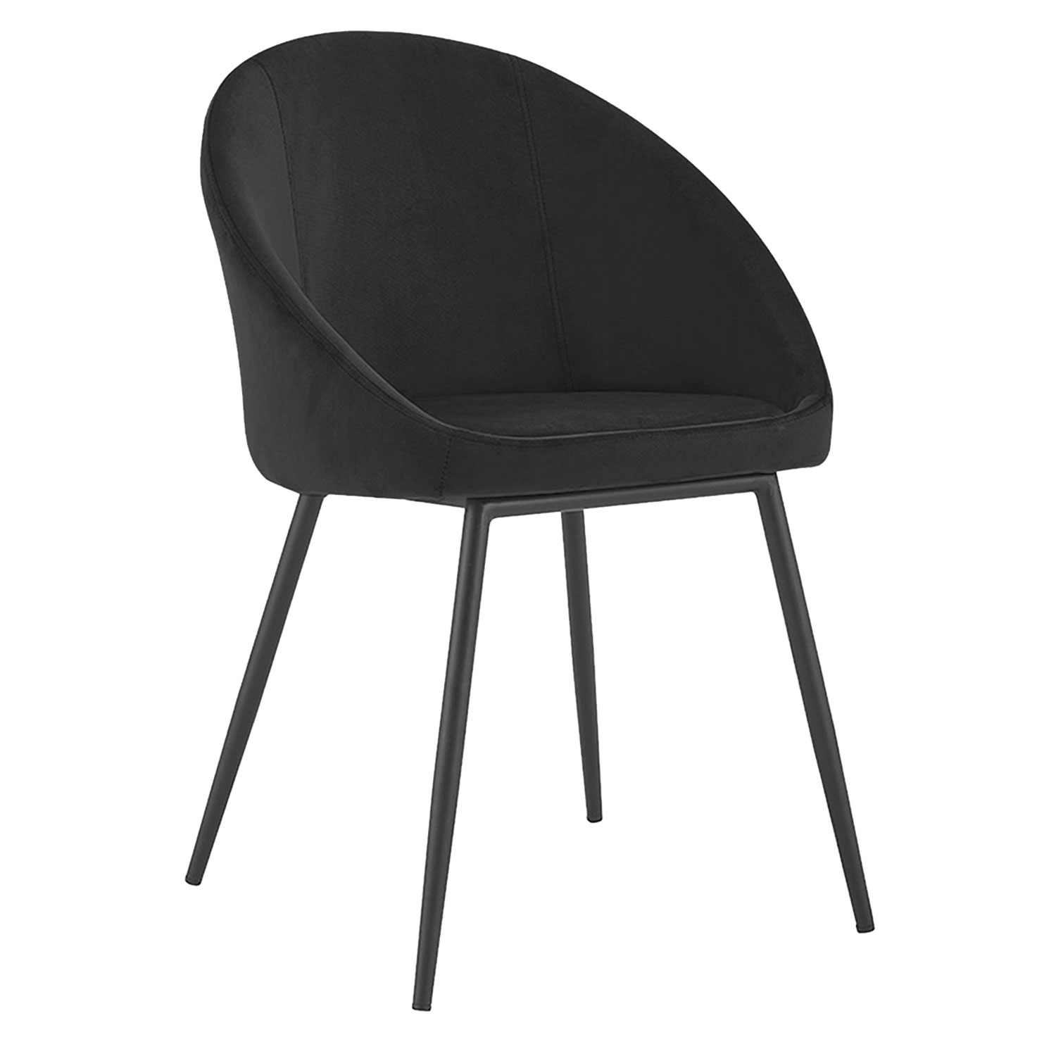 Set van 2 vintage DIANE zwart fluwelen stoelen