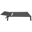 Lot de 2 bains de soleil en textilène noir - aluminium gris anthracite