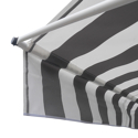 Toldo de varanda CHENE 3 × 1,2m - Tecido riscado branco/cinzento e moldura branca